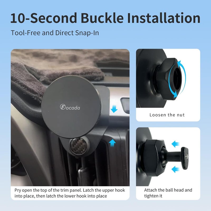 Focada Car Phone Holder for Toyota RAV4 2013–2018,Vehicle-Specific Magnetic Dashboard Mount,360° Rotating MagSafe-Compatible Phone Cradle,Hands-Free Mount for iPhone 12–17/Android,RAV4 Interior Accessories - Image 3